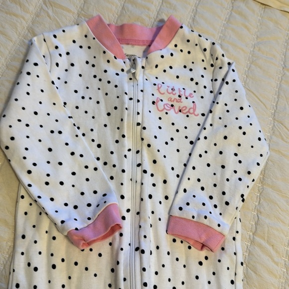 18-24m polkadot sleepers, carters too cute dress, Osh Kosh sweater,wh,pink,bl - Picture 14 of 16